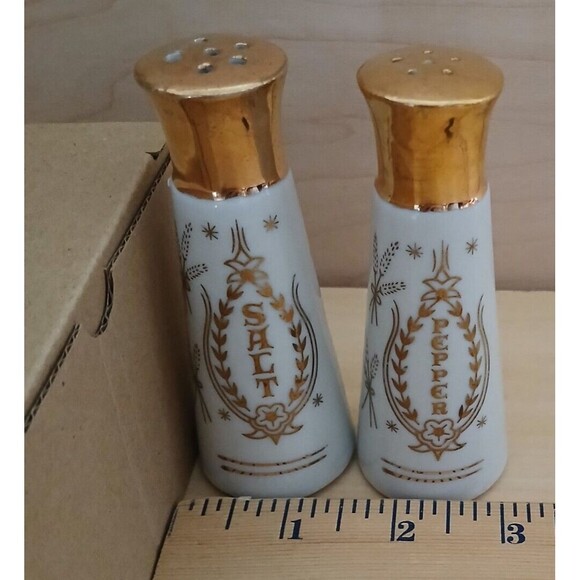 Noritake Japan Hand Painted Embossed Gold Japanese Gravy Boat-Bowl-Salt & Pepper - Picture 16 of 16